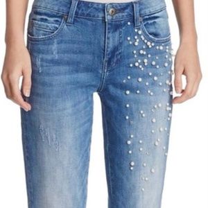 Pistola Pearl Detailed Jeans, Size 25